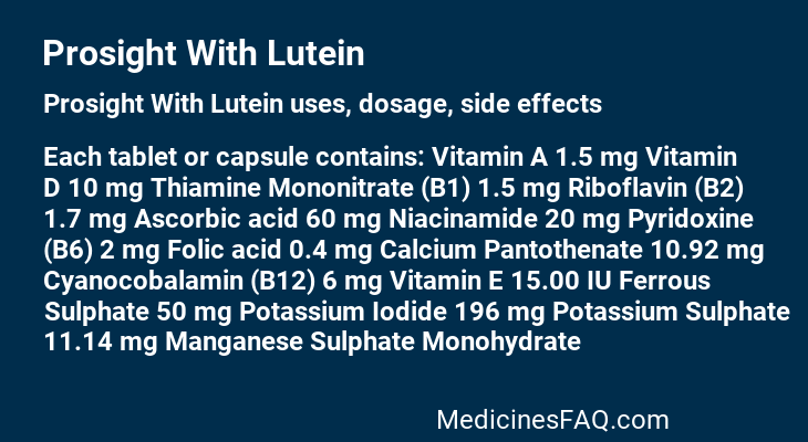 Prosight With Lutein