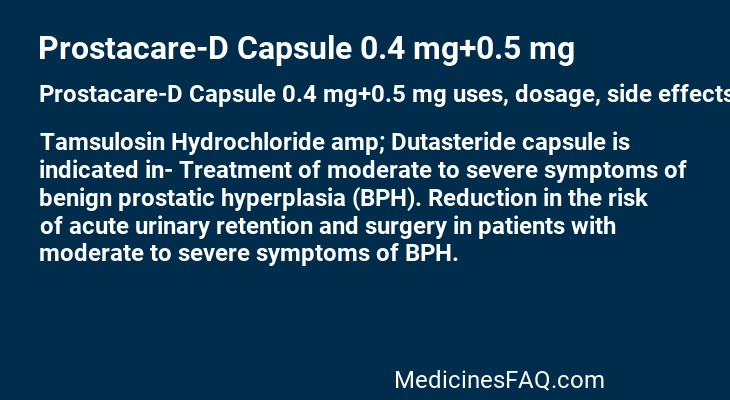 Prostacare-D Capsule 0.4 mg+0.5 mg