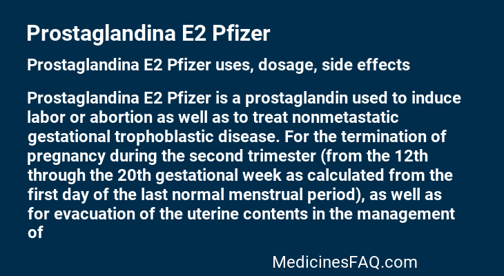 Prostaglandina E2 Pfizer