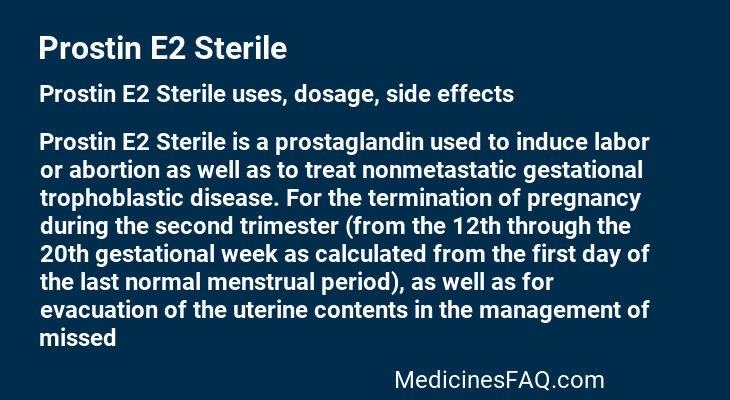 Prostin E2 Sterile
