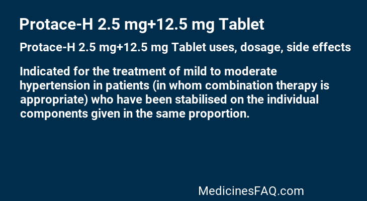 Protace-H 2.5 mg+12.5 mg Tablet