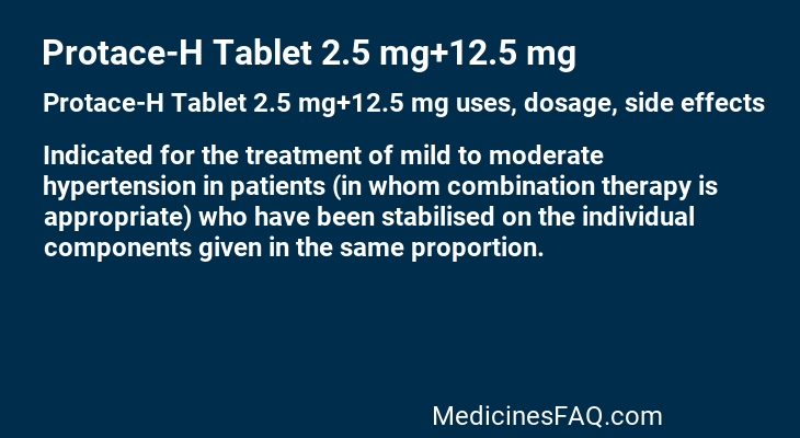 Protace-H Tablet 2.5 mg+12.5 mg