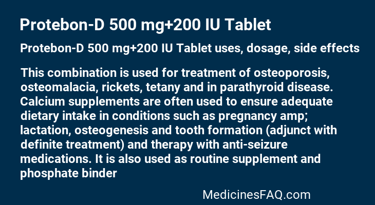 Protebon-D 500 mg+200 IU Tablet