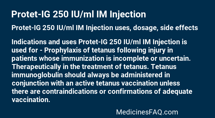 Protet-IG 250 IU/ml IM Injection