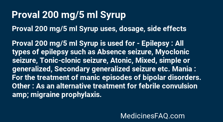 Proval 200 mg/5 ml Syrup