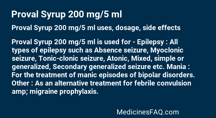 Proval Syrup 200 mg/5 ml