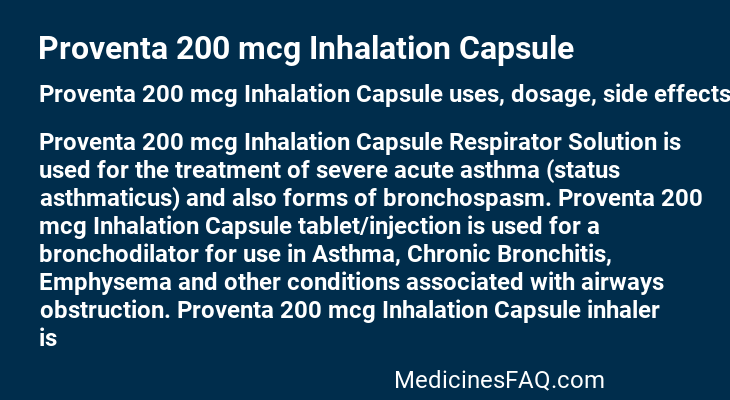 Proventa 200 mcg Inhalation Capsule