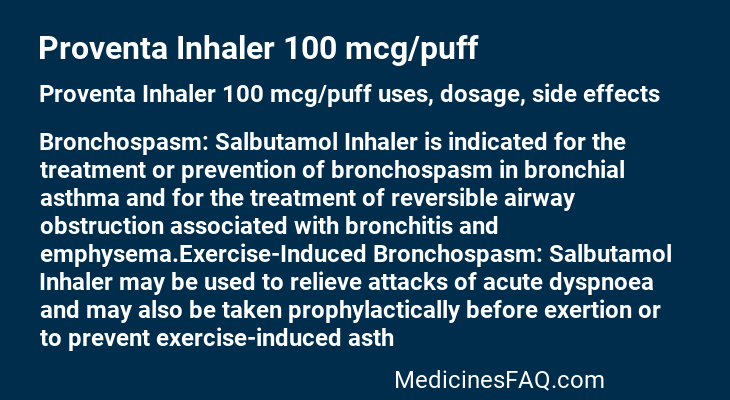 Proventa Inhaler 100 mcg/puff