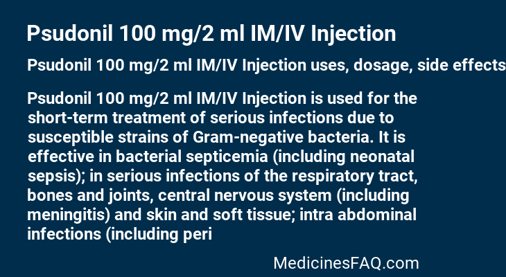 Psudonil 100 mg/2 ml IM/IV Injection