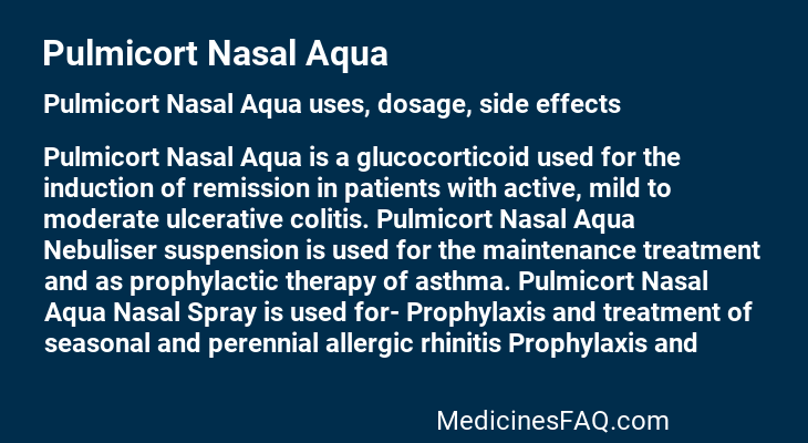 Pulmicort Nasal Aqua
