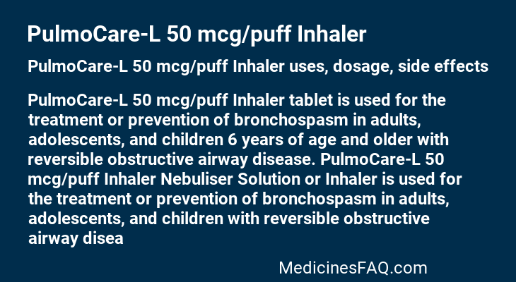 PulmoCare-L 50 mcg/puff Inhaler