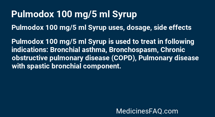 Pulmodox 100 mg/5 ml Syrup