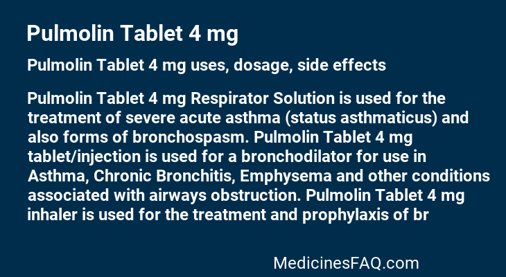 Pulmolin Tablet 4 mg