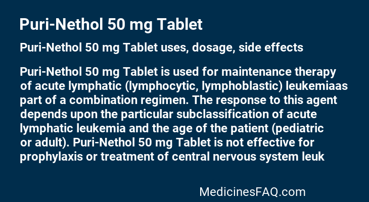 Puri-Nethol 50 mg Tablet