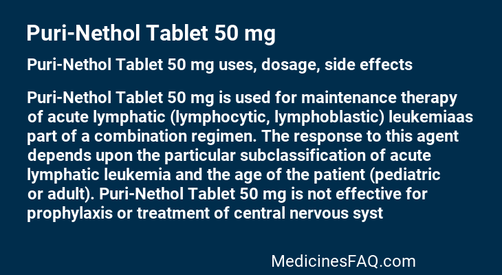 Puri-Nethol Tablet 50 mg