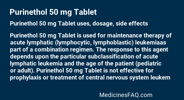 Purinethol 50 mg Tablet