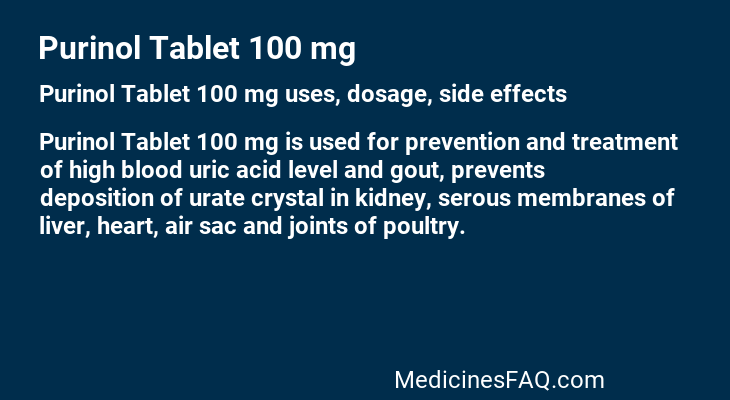 Purinol Tablet 100 mg