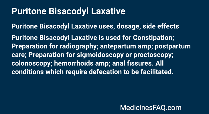 Puritone Bisacodyl Laxative