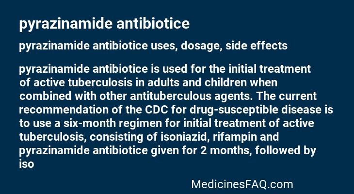 pyrazinamide antibiotice