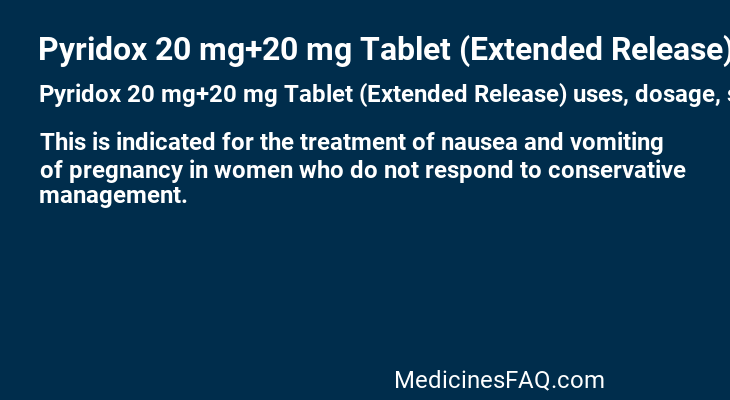 Pyridox 20 mg+20 mg Tablet (Extended Release)