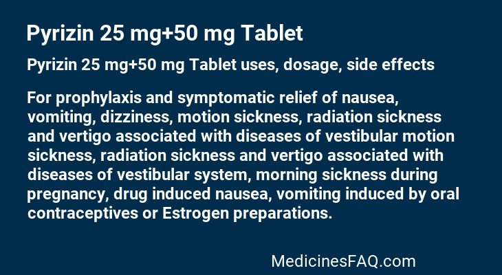 Pyrizin 25 mg+50 mg Tablet