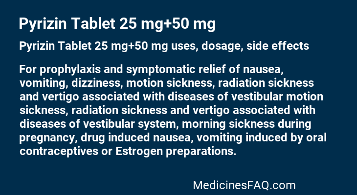 Pyrizin Tablet 25 mg+50 mg