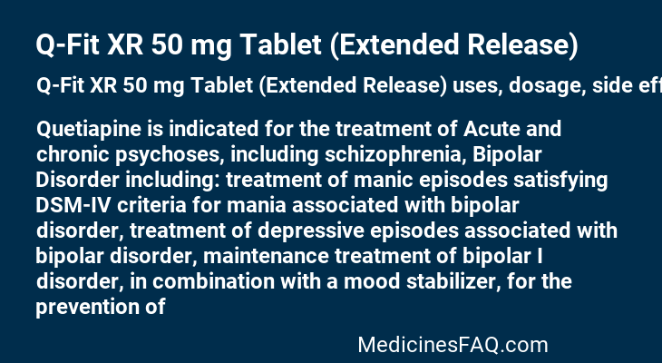 Q-Fit XR 50 mg Tablet (Extended Release)