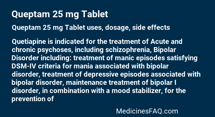 Queptam 25 mg Tablet