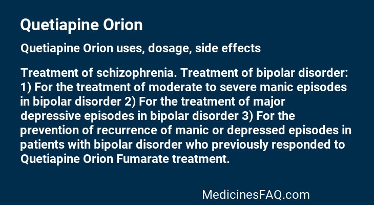Quetiapine Orion