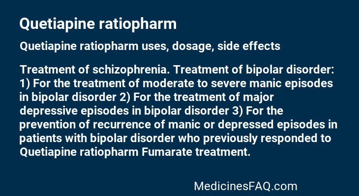 Quetiapine ratiopharm