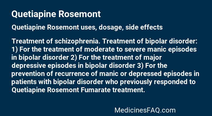 Quetiapine Rosemont