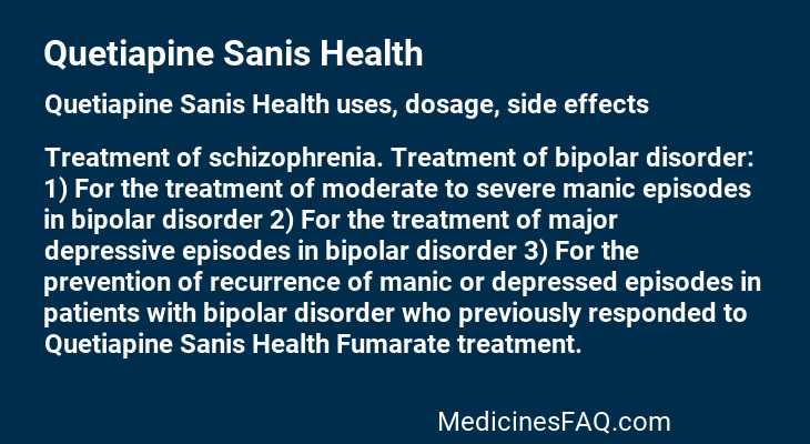 Quetiapine Sanis Health