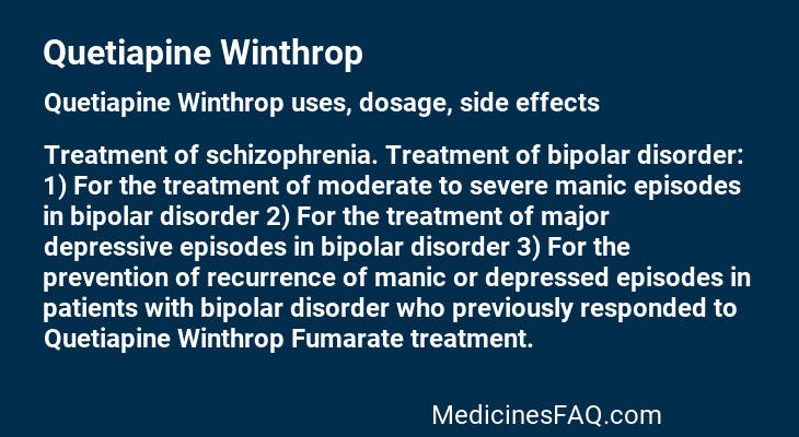 Quetiapine Winthrop