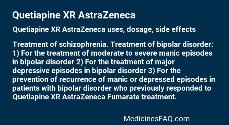Quetiapine XR AstraZeneca