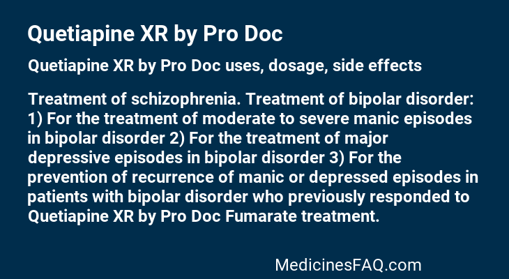 Quetiapine XR by Pro Doc