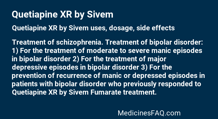 Quetiapine XR by Sivem