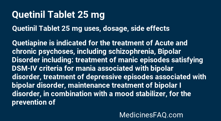 Quetinil Tablet 25 mg