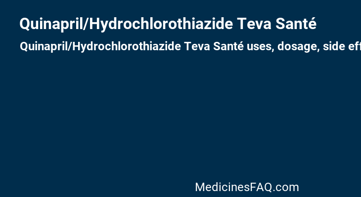 Quinapril/Hydrochlorothiazide Teva Santé