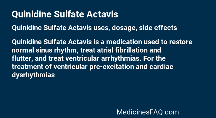 Quinidine Sulfate Actavis