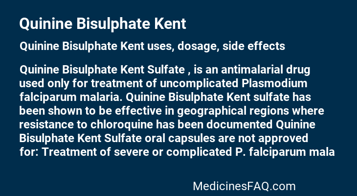 Quinine Bisulphate Kent