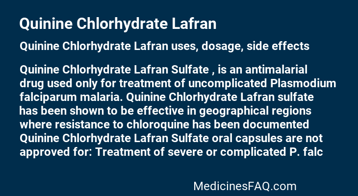 Quinine Chlorhydrate Lafran