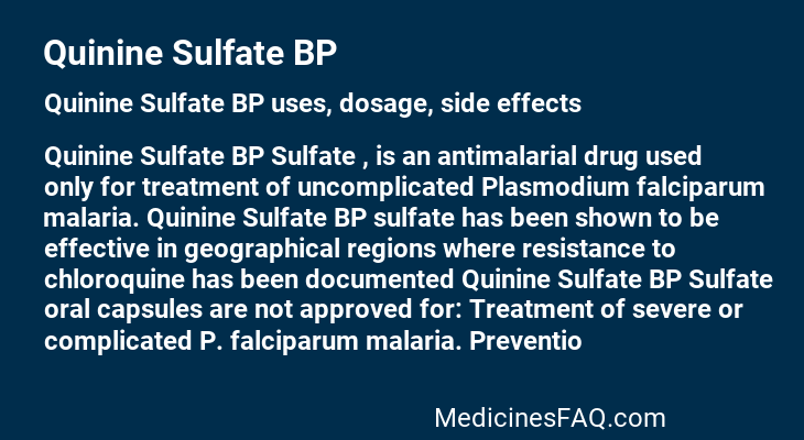 Quinine Sulfate BP