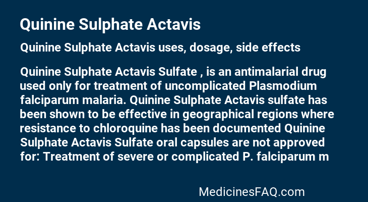 Quinine Sulphate Actavis