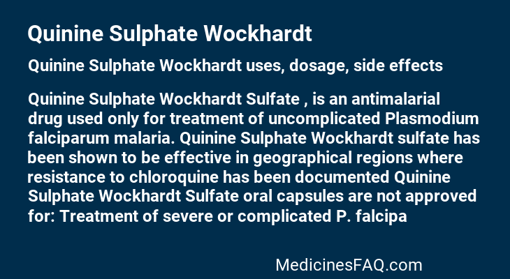 Quinine Sulphate Wockhardt