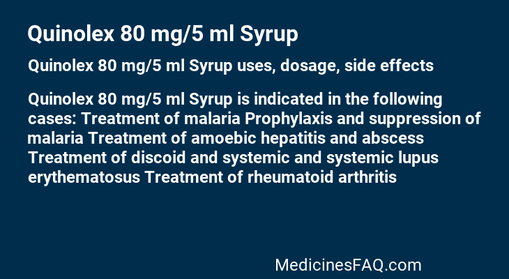 Quinolex 80 mg/5 ml Syrup