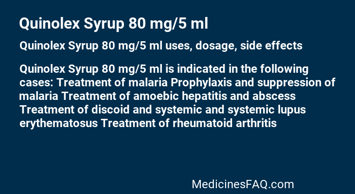 Quinolex Syrup 80 mg/5 ml