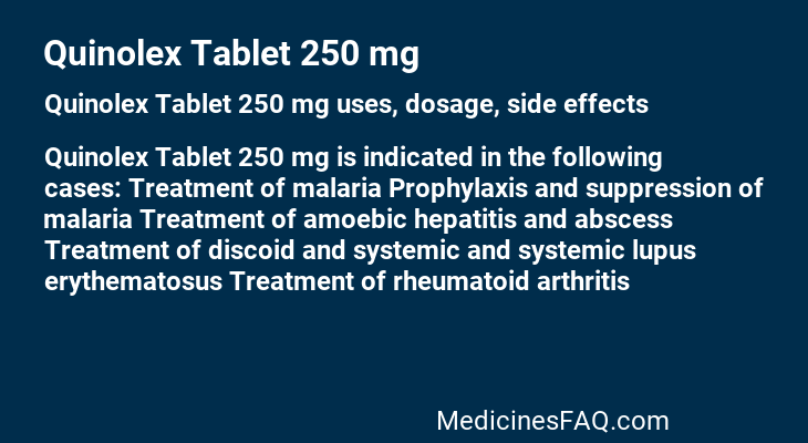 Quinolex Tablet 250 mg