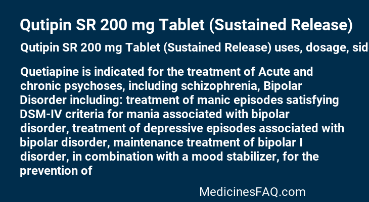 Qutipin SR 200 mg Tablet (Sustained Release)