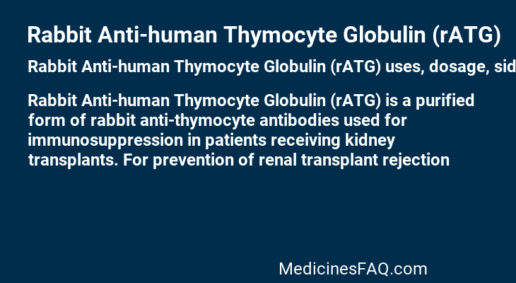Rabbit Anti-human Thymocyte Globulin (rATG)