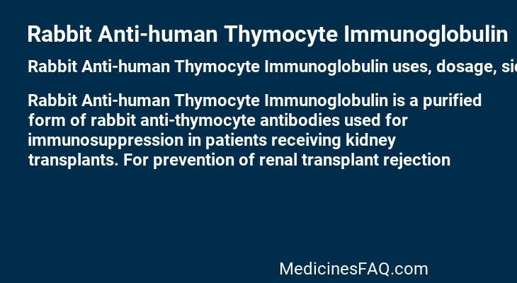 Rabbit Anti-human Thymocyte Immunoglobulin